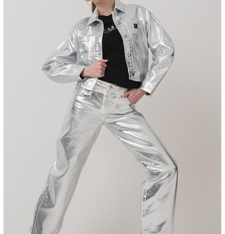 Късо памучно яке - Сребрист ARMANI EXCHANGE