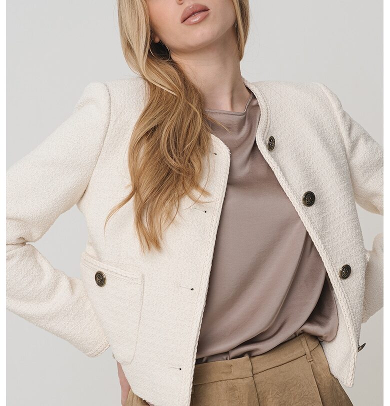 Късо сако Afona с релеф - Слонова кост Marella