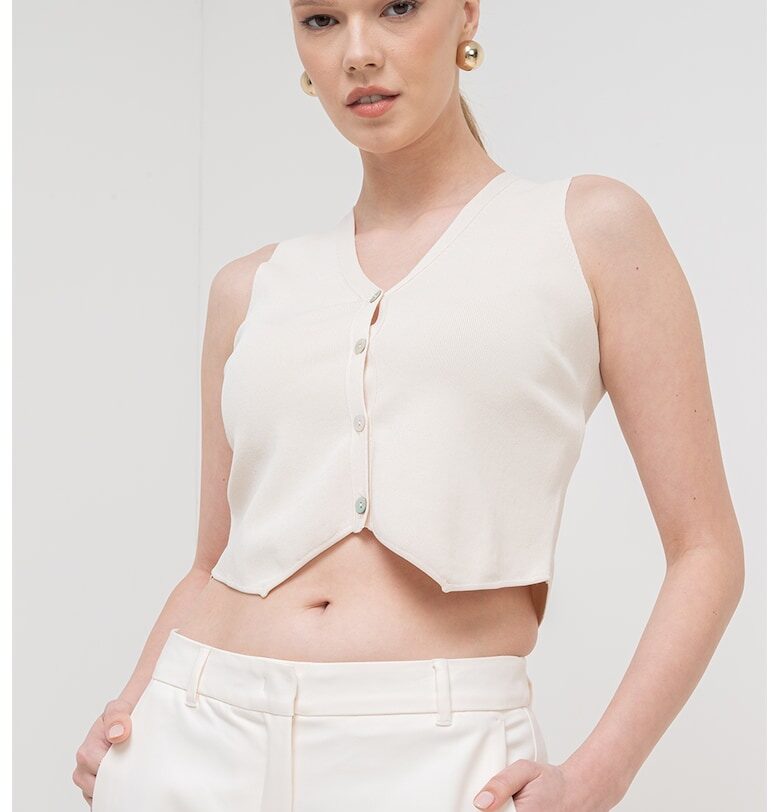 Късо сако Olio без ръкави - Крем Marella