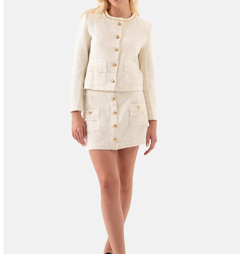 Късо сако от туид - Крем Just Like You