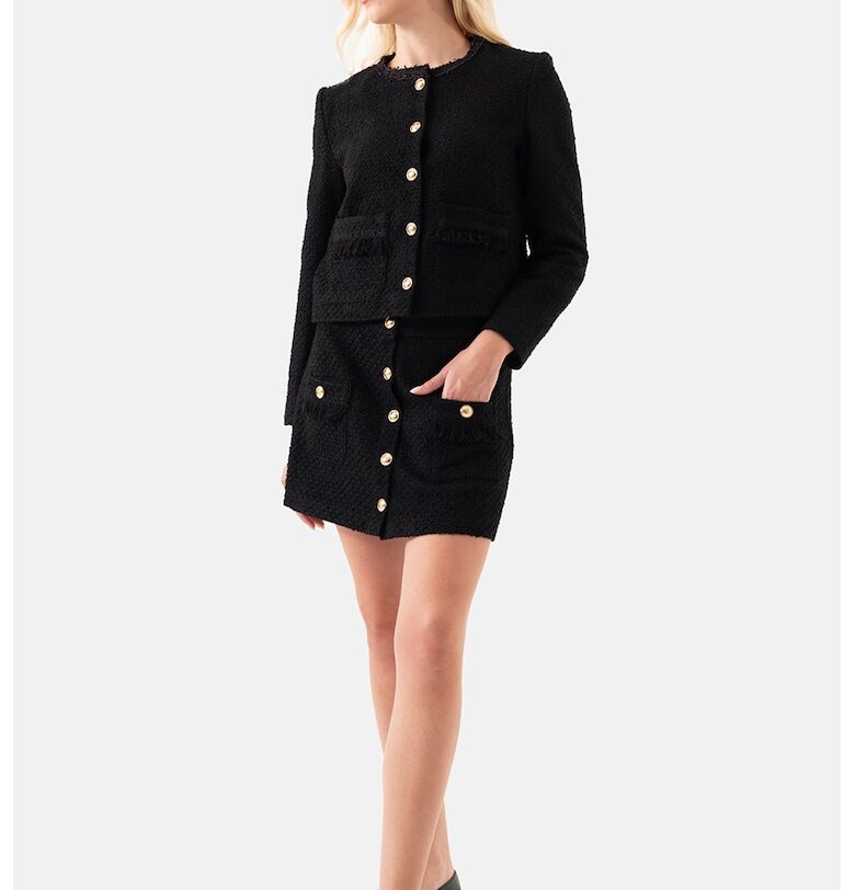 Късо сако от туид - Черен Just Like You