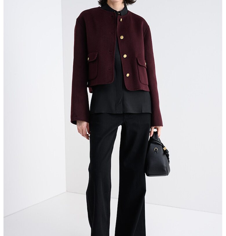 Късо сако с вълна - Бордо Tommy Hilfiger