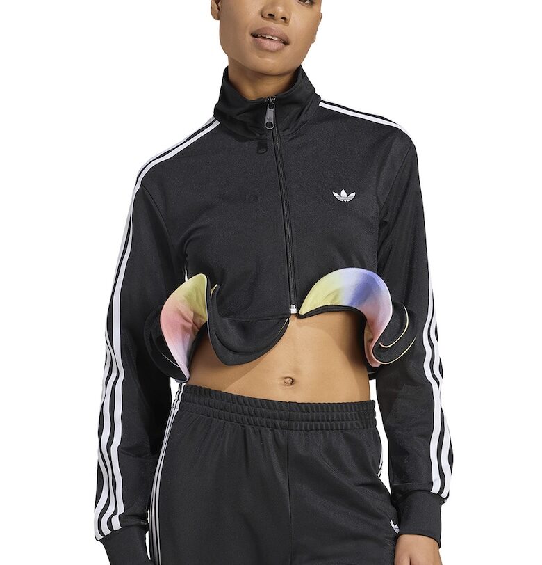 Късо спортно яке с дипли - Бял/Черен adidas Originals