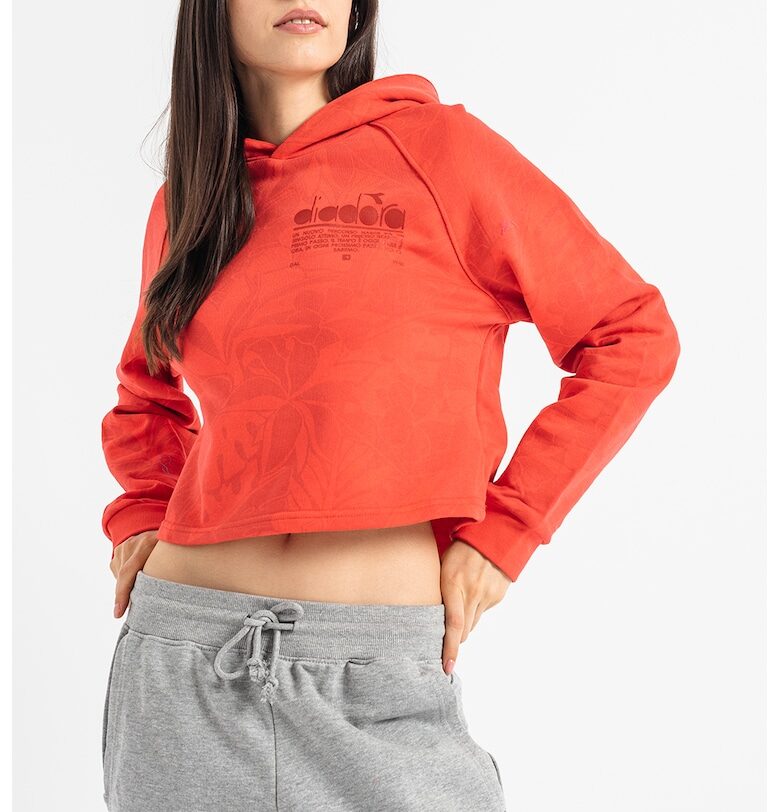 Късо худи Manifesto с абстрактна щампа - Корал Diadora