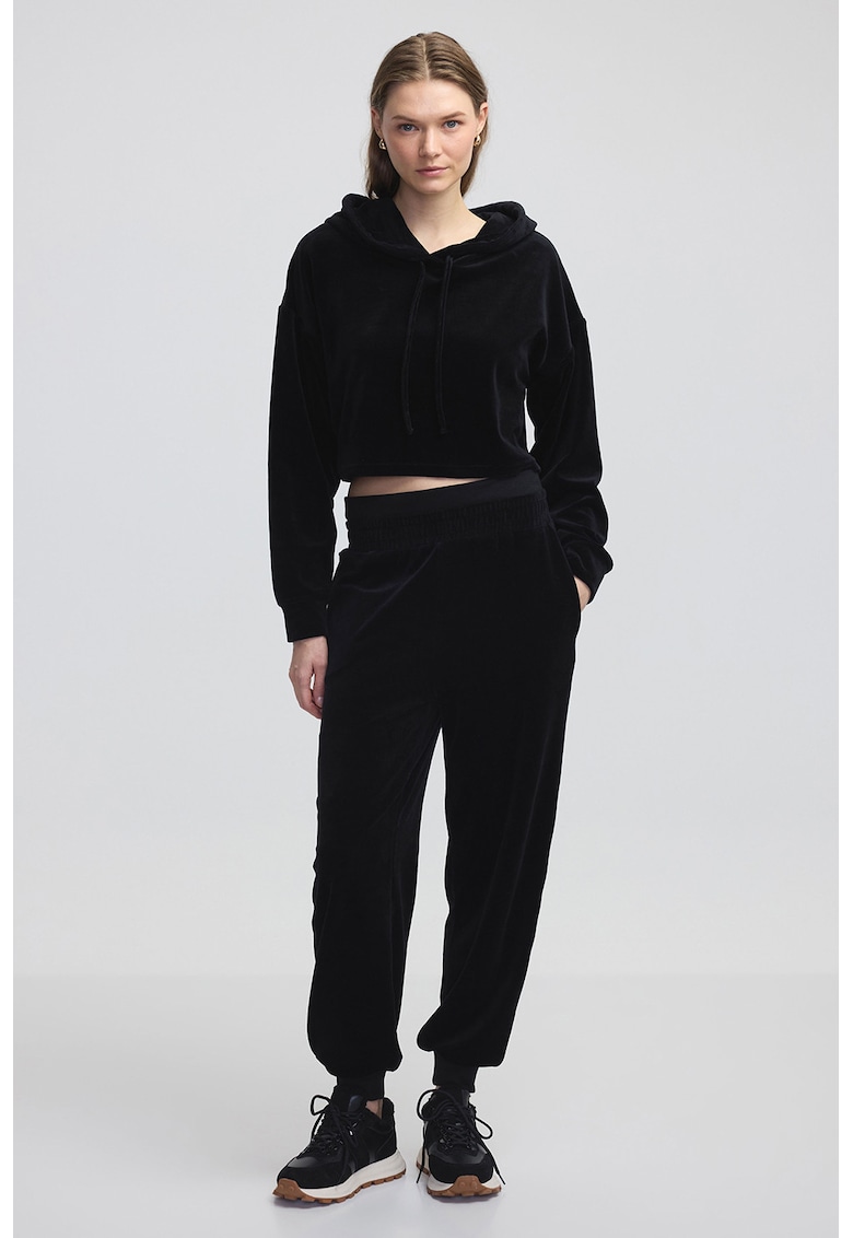 Късо худи с памук - Черен Ipekyol