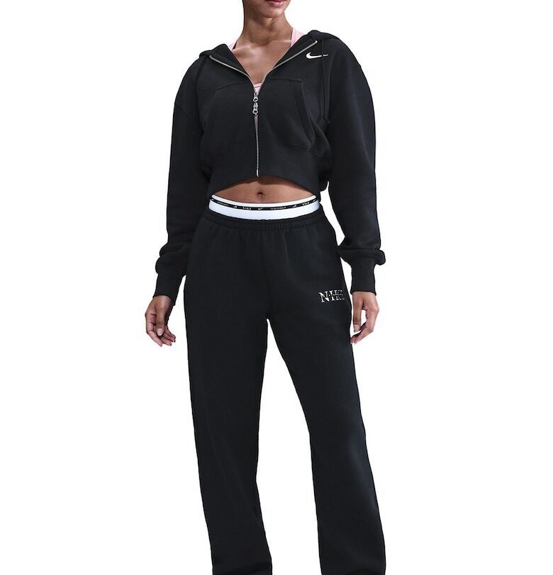 Късо худи с цип - Антрацитно сиво Nike