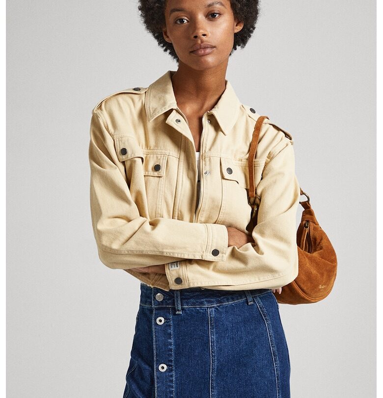 Късо яке Samantha с джобове - Светло бежово Pepe Jeans London