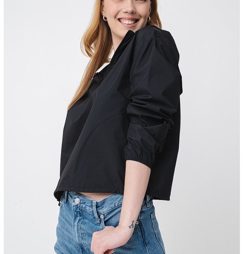 Късо яке за бягане с къс цип - Черен CALVIN KLEIN