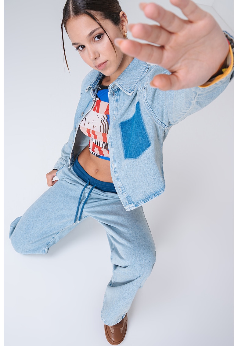 Късо яке от деним - Светлосин меланж Moschino Jeans