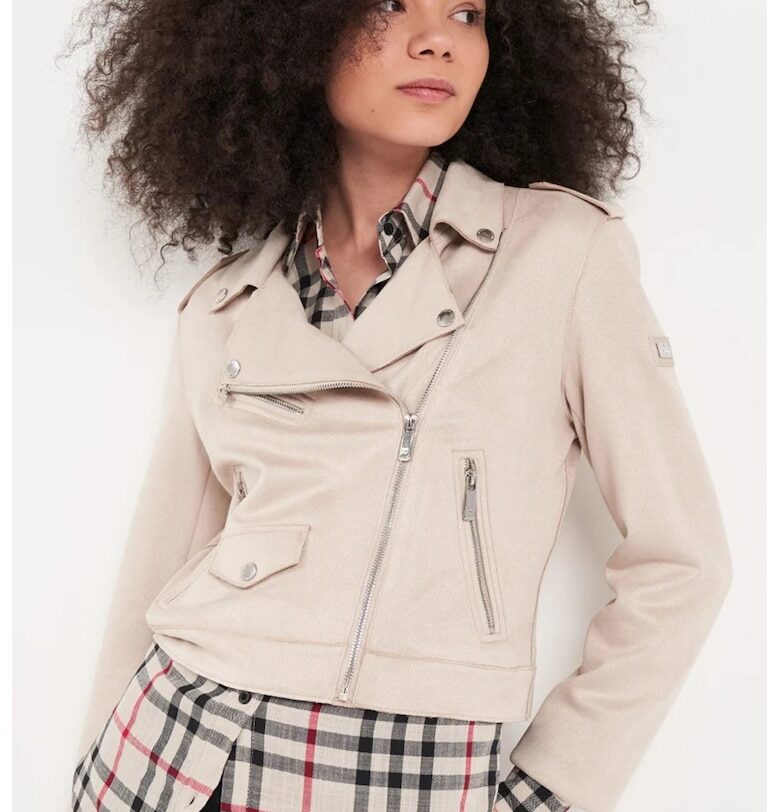 Късо яке от еко кожа - Светло бежово Timeout