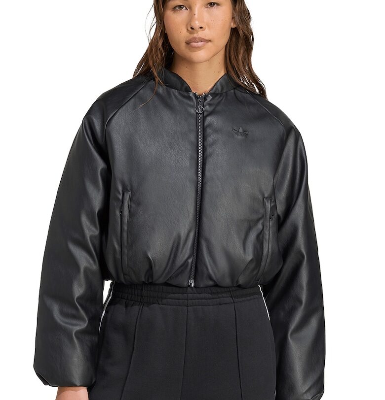 Късо яке от еко кожа - Черен adidas Originals