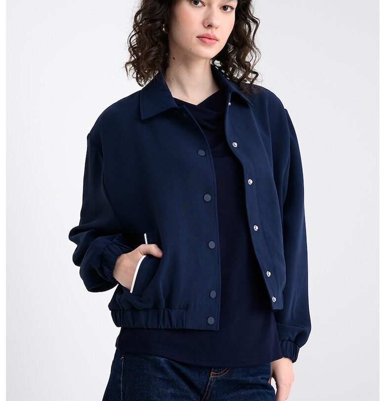 Късо яке с капси - Индигово синьо United Colors of Benetton