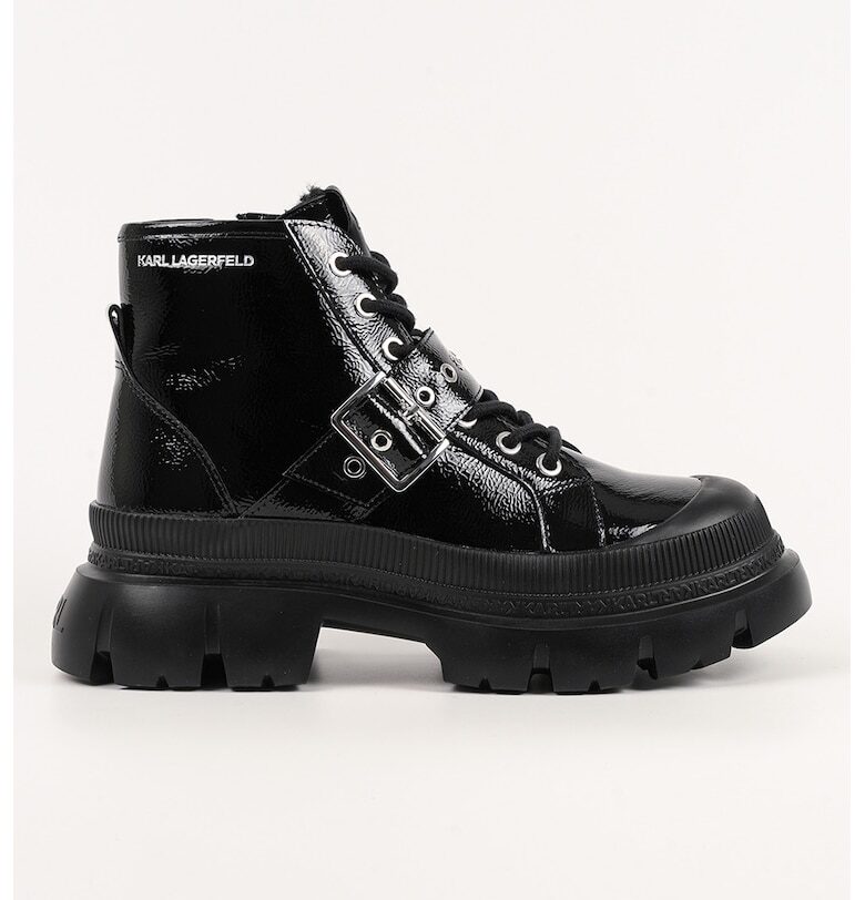 Лачени кожени боти - Черен Karl Lagerfeld