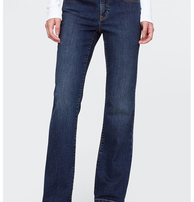 Леко разкроени дънки със средновисока талия - Тъмносин GAP