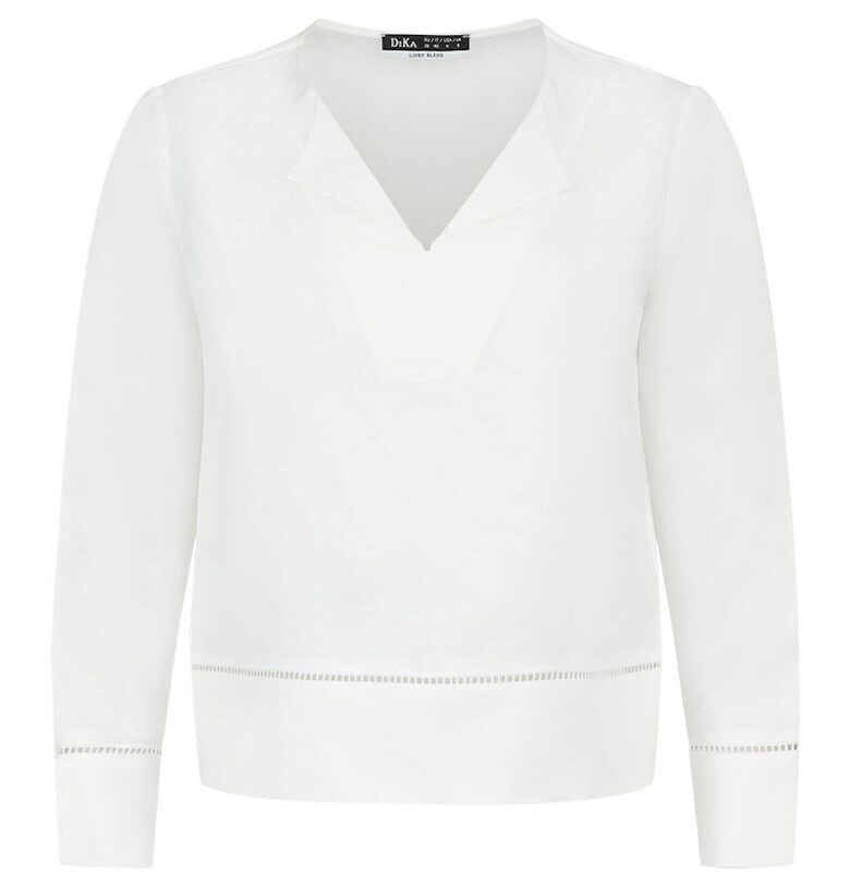 Ленена блуза с V-образно деколте DiKa