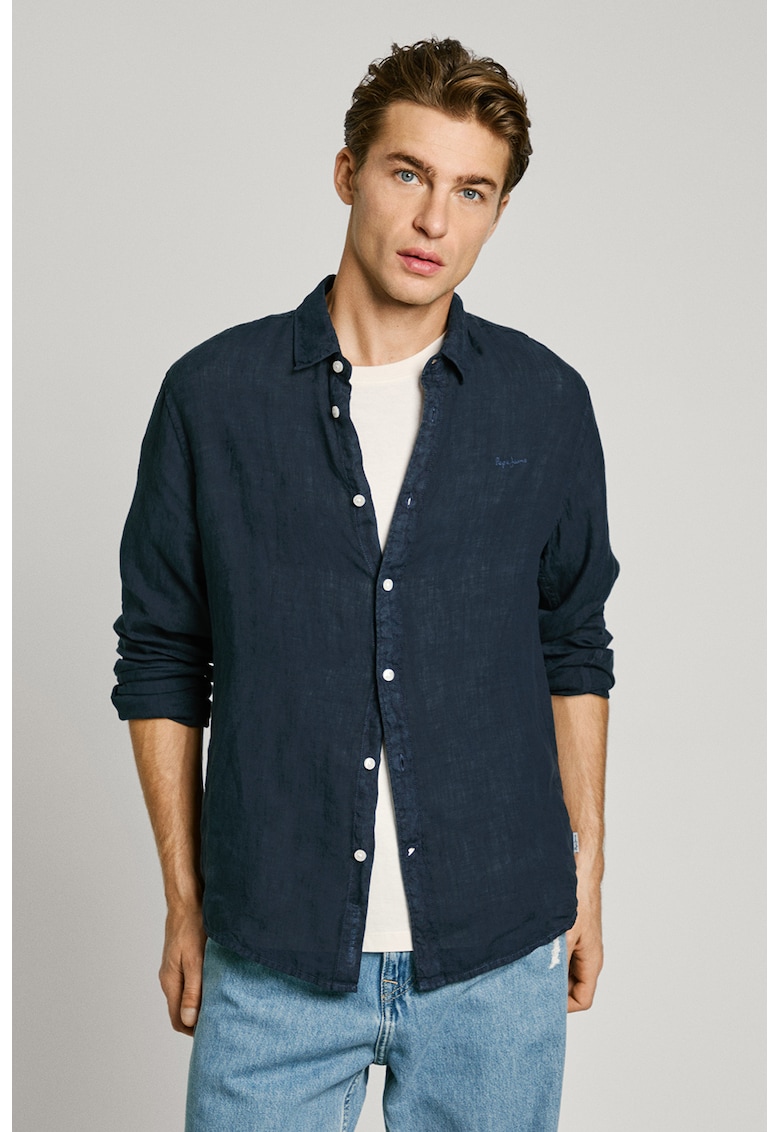 Ленена риза - Ултрамарин синьо Pepe Jeans London