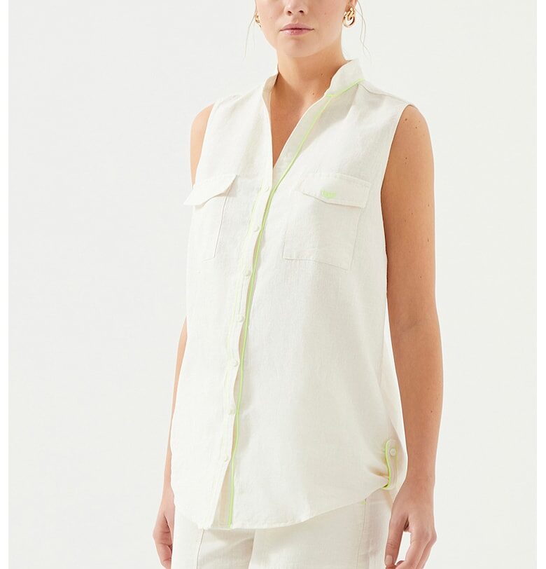 Ленена риза без ръкави - Крем Just Like You