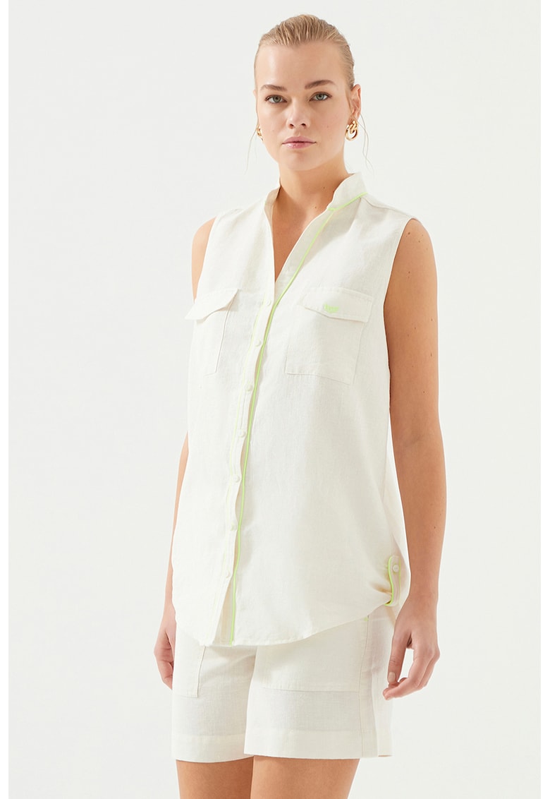 Ленена риза без ръкави - Крем Just Like You