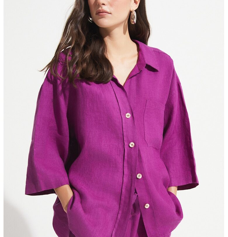 Ленена риза с 3/4 ръкави June