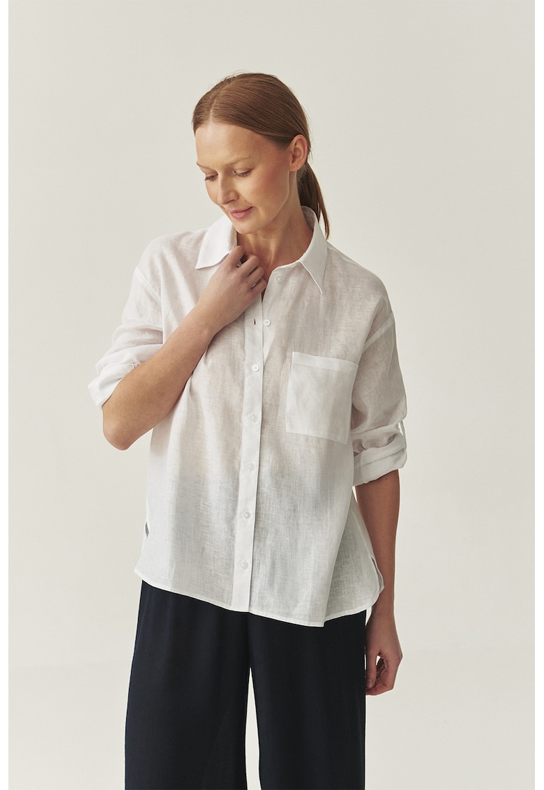 Ленена риза с джоб на гърдите - Бял Tatuum