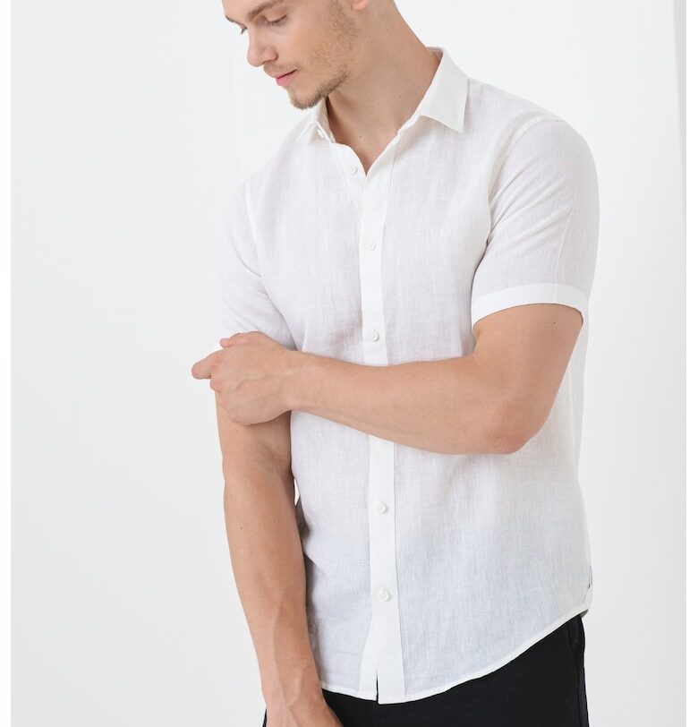 Ленена риза с къси ръкави ARMANI EXCHANGE