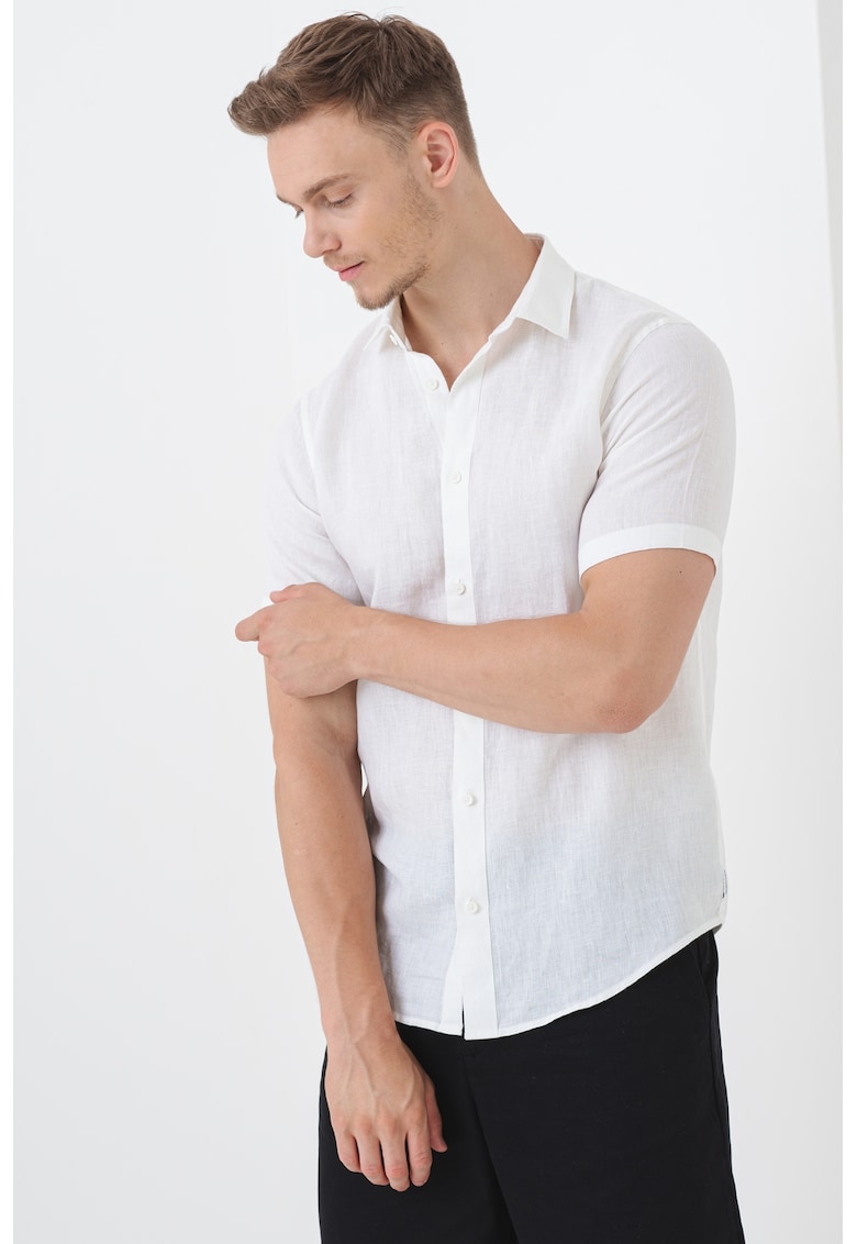 Ленена риза с къси ръкави ARMANI EXCHANGE