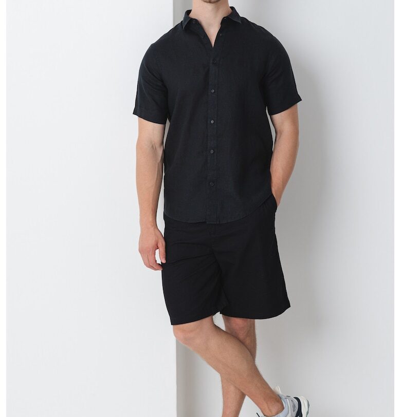 Ленена риза с къси ръкави ARMANI EXCHANGE