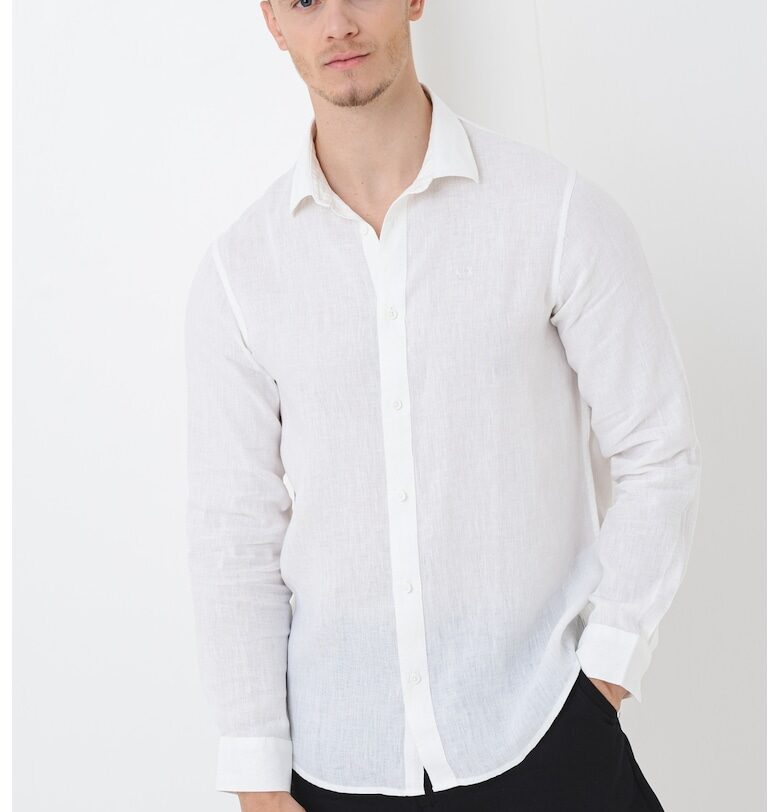 Ленена риза със стандартна кройка - Бял ARMANI EXCHANGE