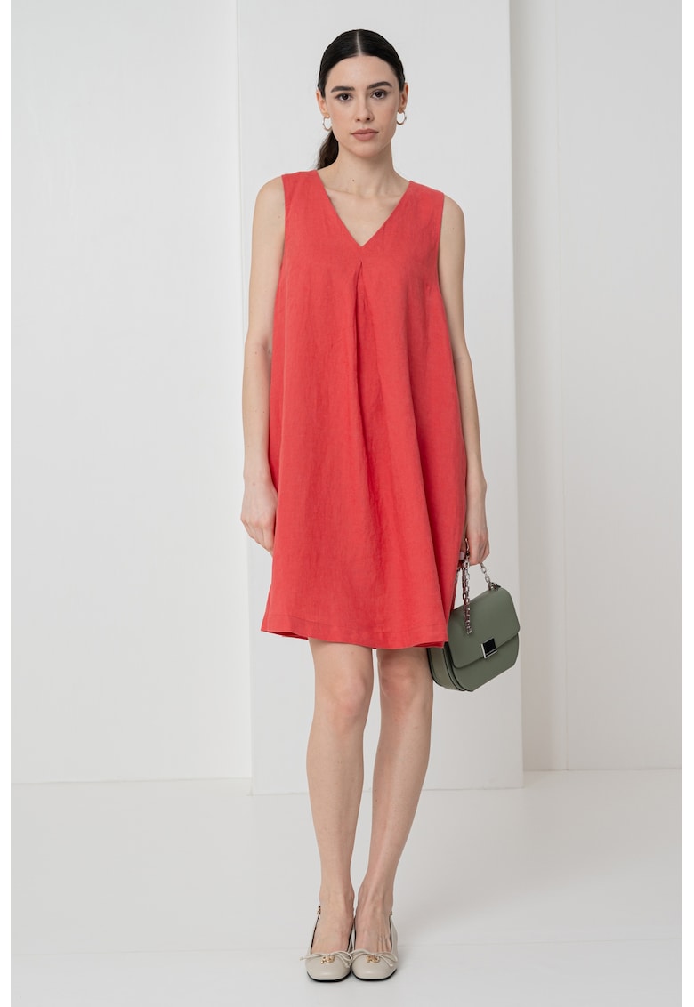 Ленена рокля с джобове встрани - Мандарина United Colors of Benetton