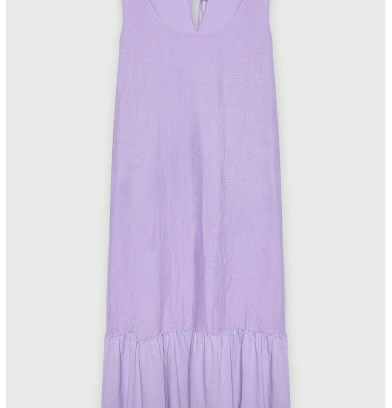 Ленена рокля с набирания - Лилав Fiorella Rubino