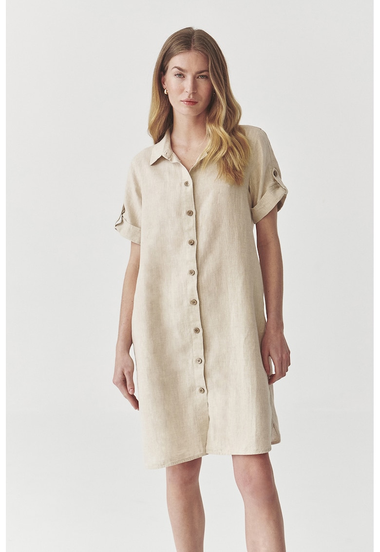 Ленена рокля тип риза Zalwa - Крем Tatuum