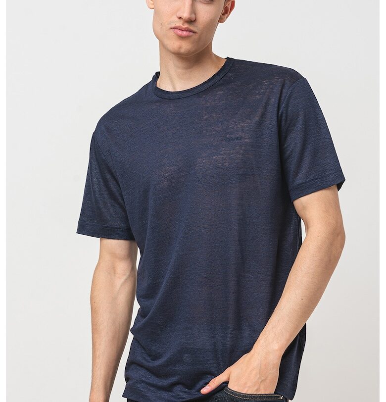 Ленена тениска с овално деколте Gant