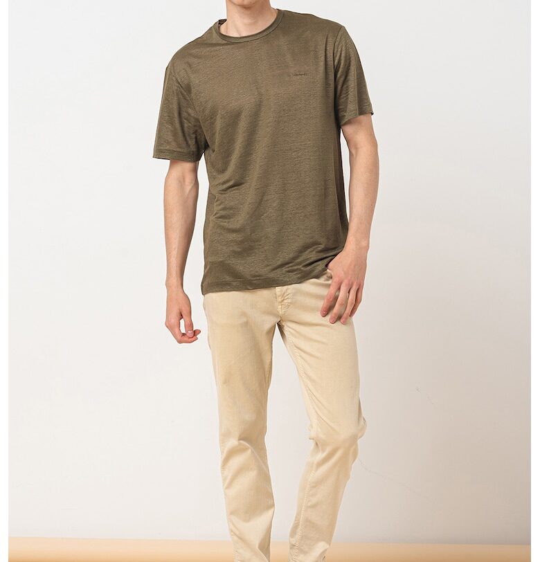 Ленена тениска с овално деколте Gant