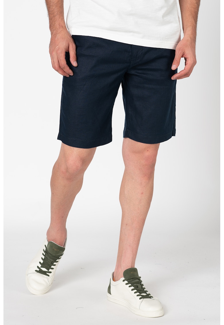 Ленени бермуди чино - Тъмносин United Colors of Benetton