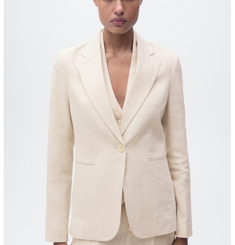 Ленено сако с копчета - Крем Mango