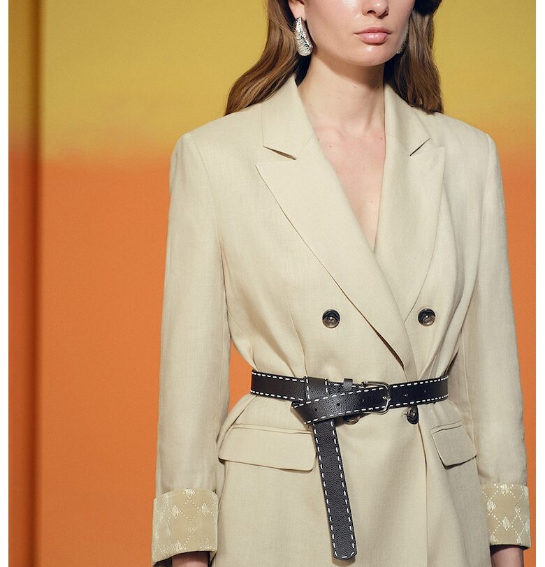 Ленено сако с копчета - Светлокафяв Ipekyol