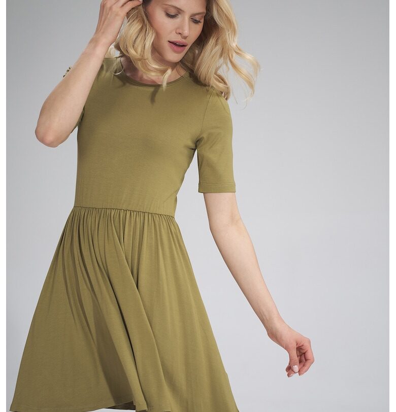 Лятна рокля -  M751 - къс ръкав - зелена Figl