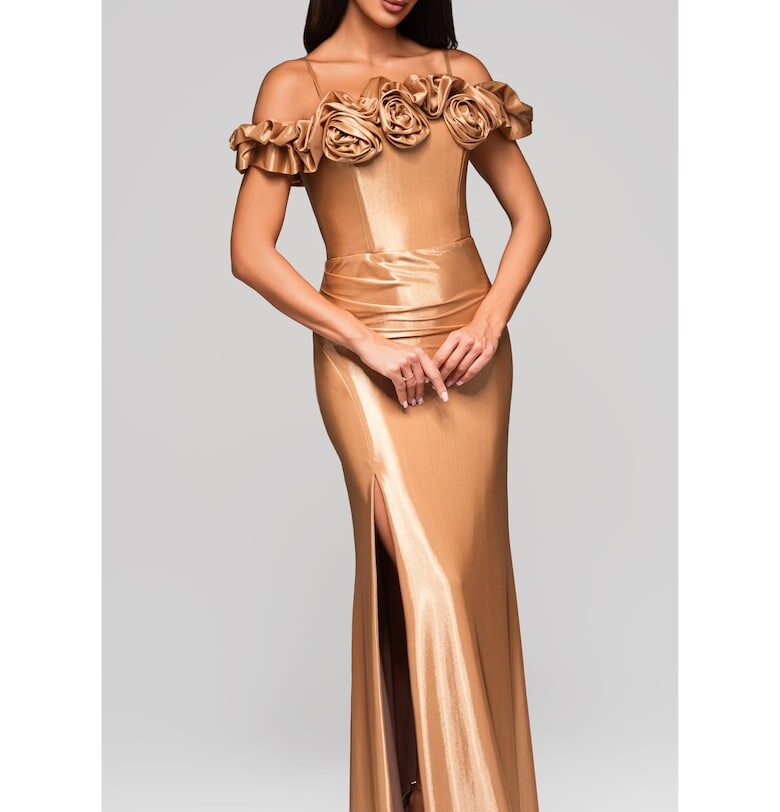 Макси вечерна рокля  LA-OM-DLR213 - Златист Larica