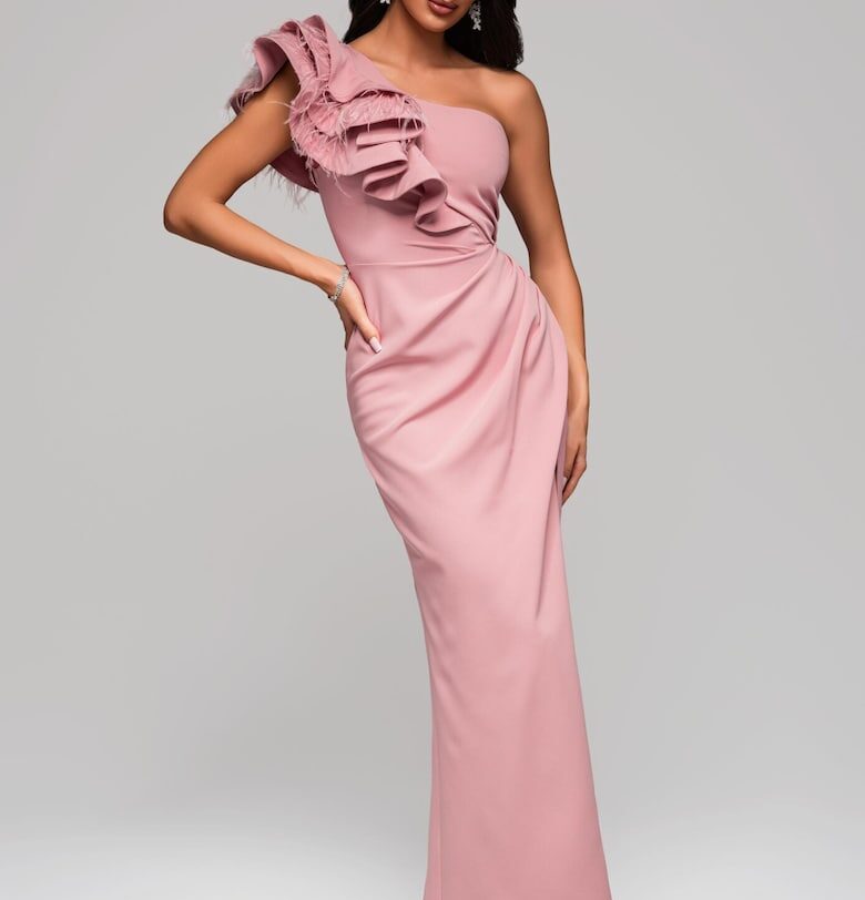 Макси вечерна рокля LACRICA LA-OM-DLR005 - Светлорозов Larica