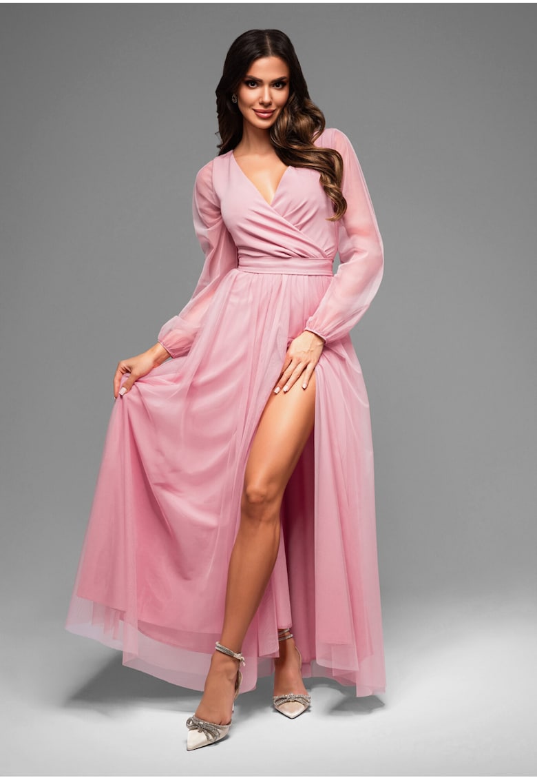 Макси вечерна рокля LACRICA LA-OM-DLR008 - Светлорозов Larica