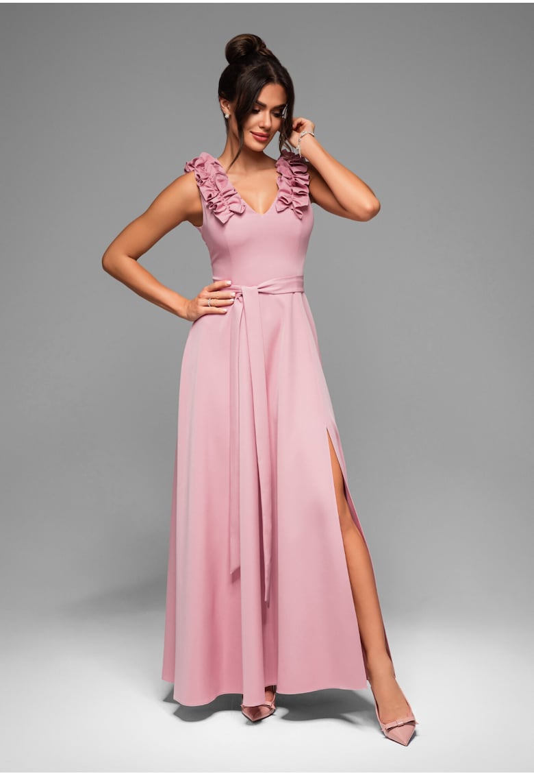 Макси вечерна рокля LACRICA LA-OM-DLR021 - Светлорозов Larica