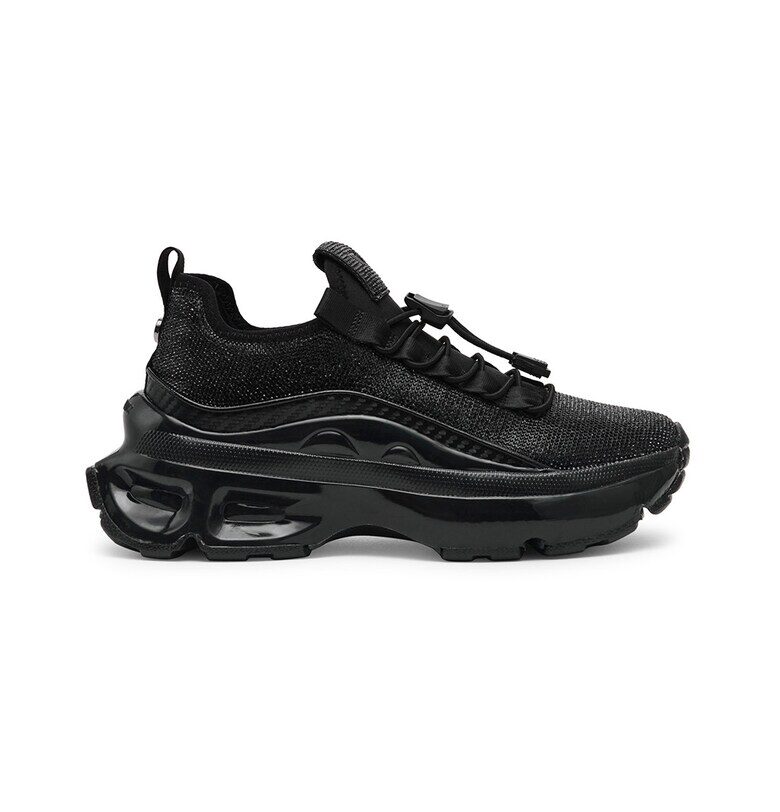 Маратонки Fabuluxe с равна платформа и декоративни камъни - Черен Steve Madden