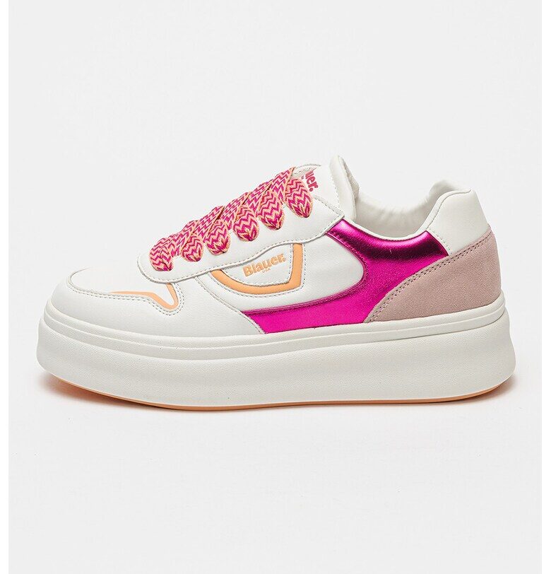 Маратонки Mery с велур - Бял/Фуксия Blauer