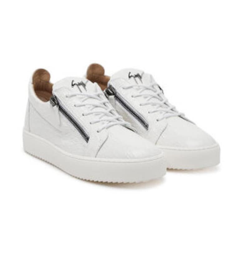 Маратонки  естествена кожа - бели - Бял Giuseppe Zanotti