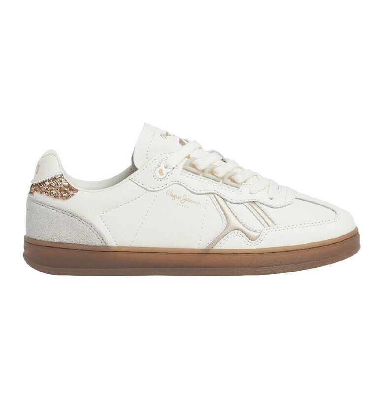 Маратонки с бляскави детайли - Бял/Златист Pepe Jeans London