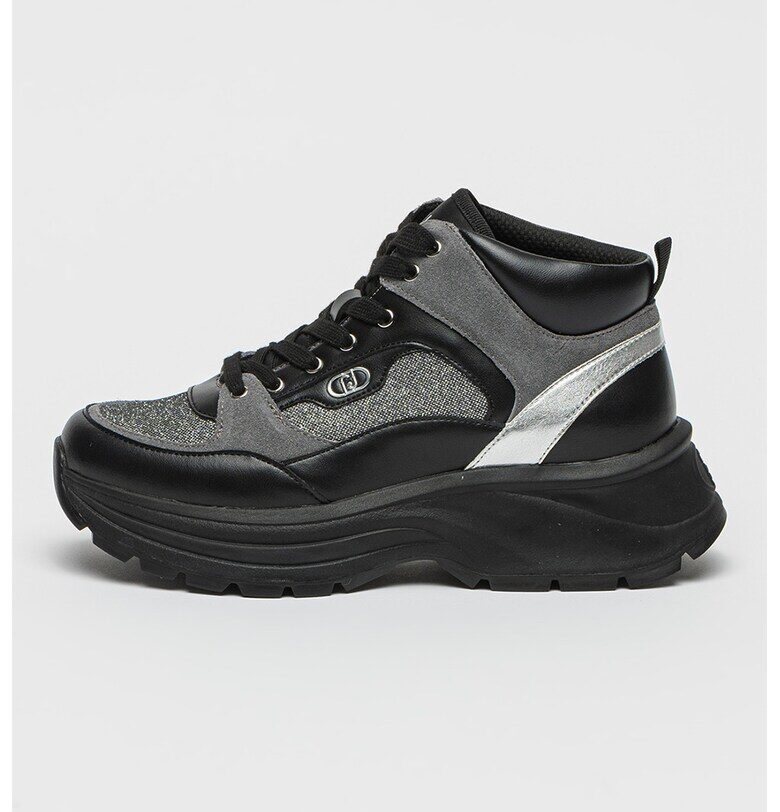 Маратонки с бляскави детайли - Черен/Сребрист Liu Jo