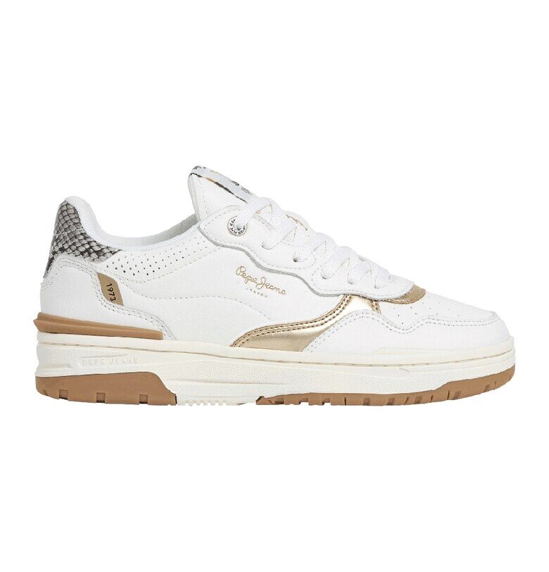 Маратонки с еко кожа и кожа - Бял/Златист Pepe Jeans London