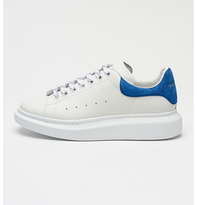 Маратонки с кожа и велур - Бял/Син Alexander McQueen