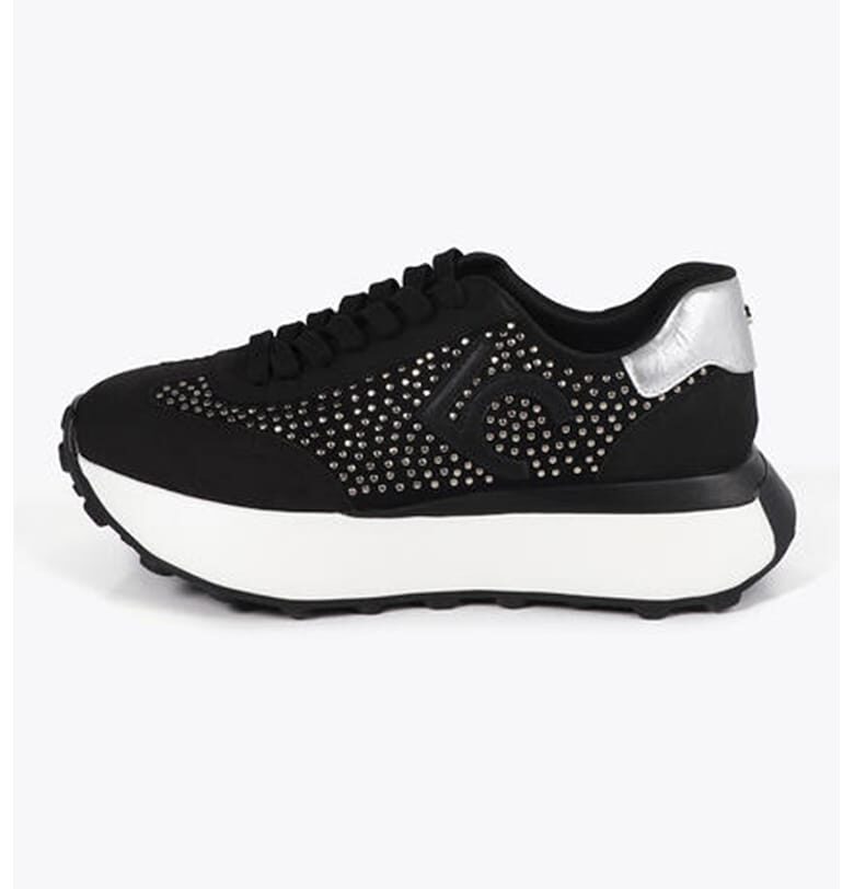 Маратонки с равна платформа и декоративни камъни - Черен Lola casademunt