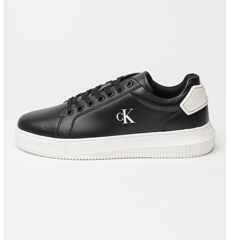 Масивни кожени спортни обувки - Черен/Бял CALVIN KLEIN JEANS
